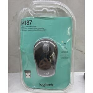 Logitech M187 Wireless Mini Mouse Black USB Nano Receiver New Sealed Portable
